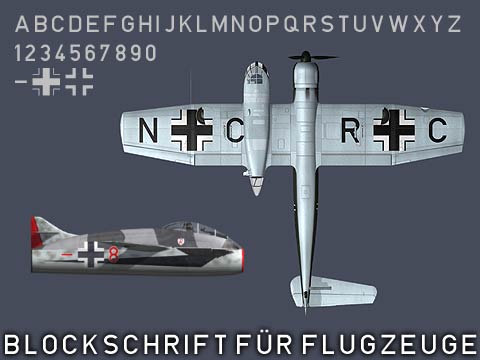 Blockschrift f�r Flugzeuge True Type Font