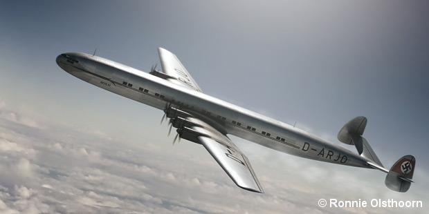 A high-flying Ju EF 100 shines in the sunlight