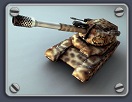 Leopard tank with mortar-style cannon and twin sniper guns