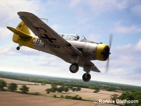 A Luftwaffe operated NAA-57 makes a low fly-by