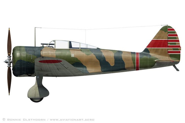Ki-27 Otsu side view profile
