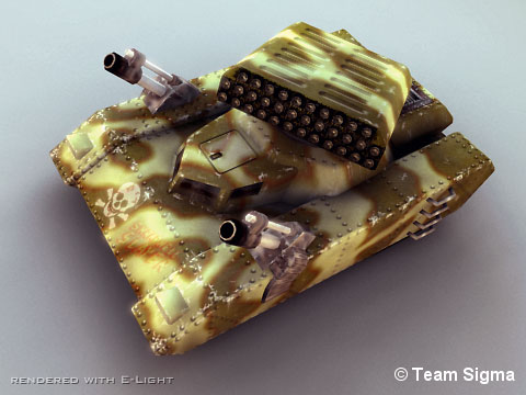 Shrapnel Slayer with twin mortar cannon and rocket laucher