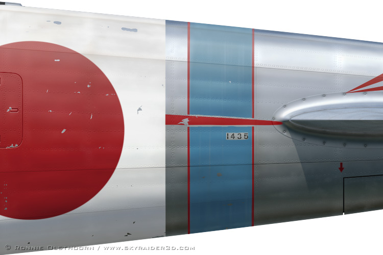 Ki-44-II Otsu side profile detail